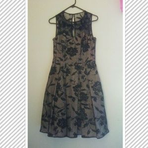Women's black and brown floral print dress
