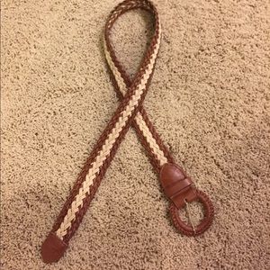 Cream and Brown braided belt