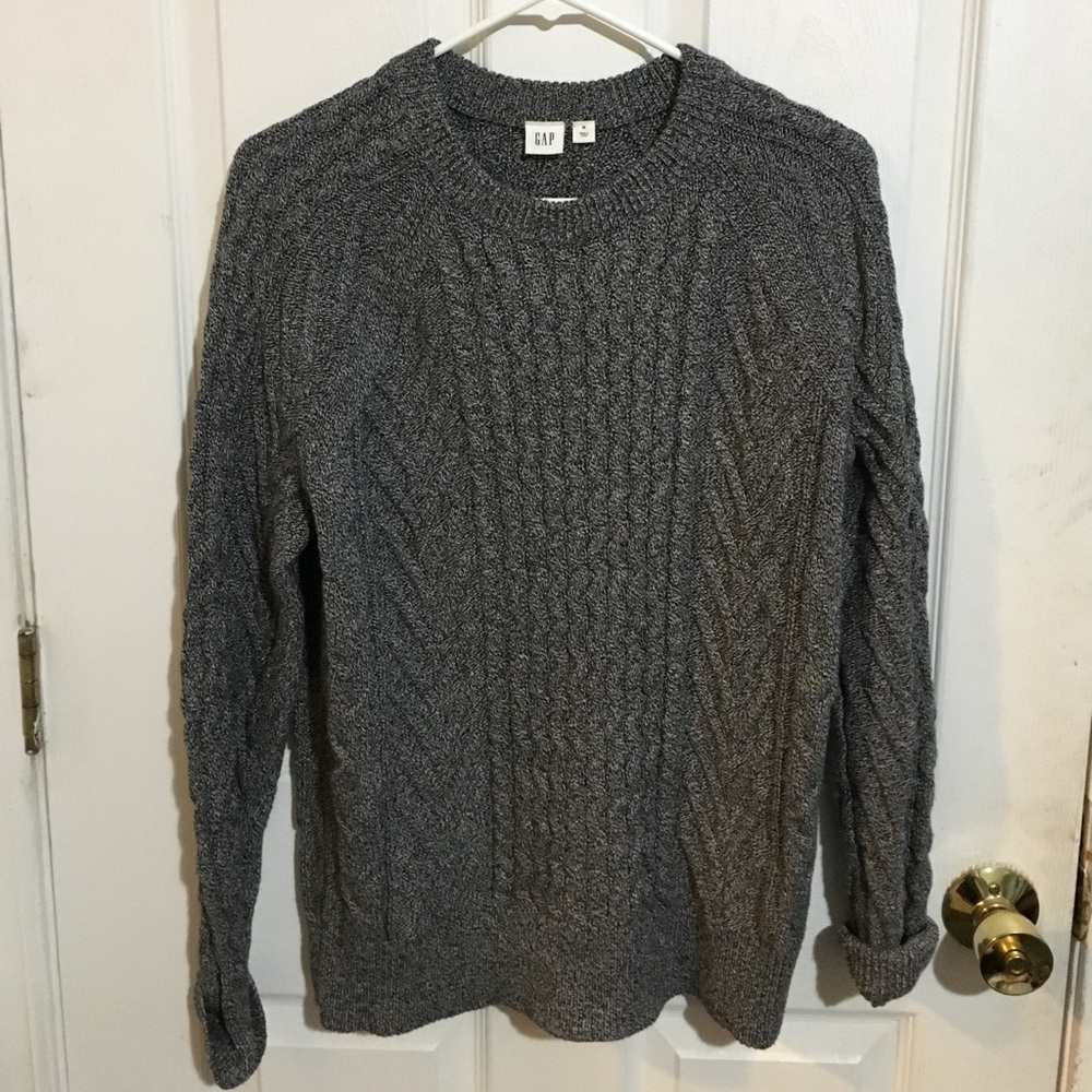 100% cotton GAP NWT Cozy Grey Cable Knit Sweater