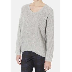 NWOT Topshop "Clean" gray ribbed sweater size 4