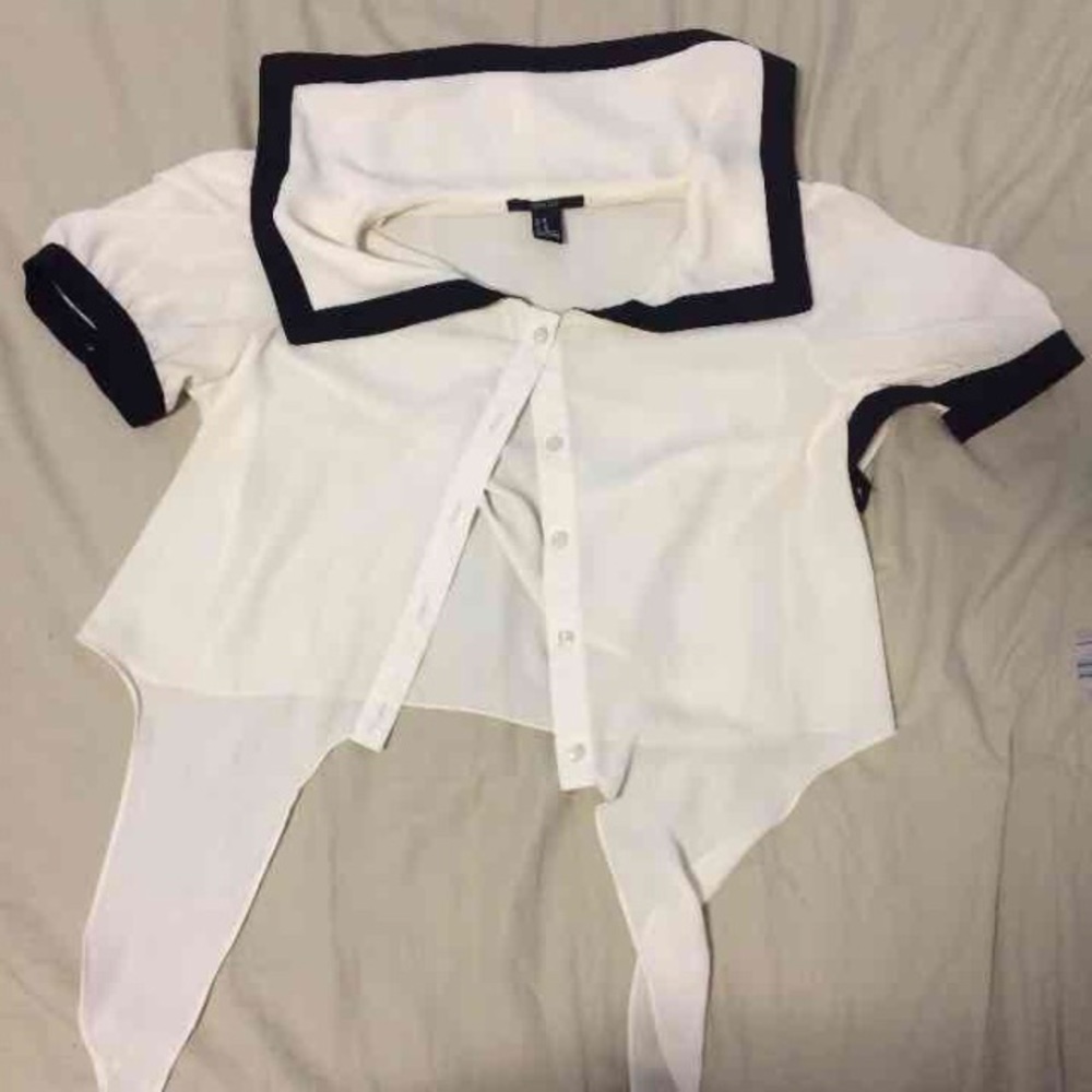 Forever 21 Sailor Inspired Collar Shirt