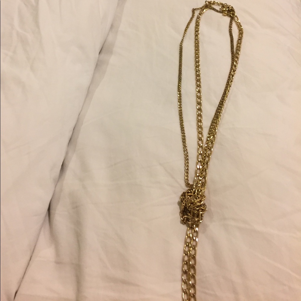 Long; Gold 2 layered necklace