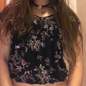 black floral crop top