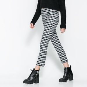 Zara Gingham Checkered Trousers
