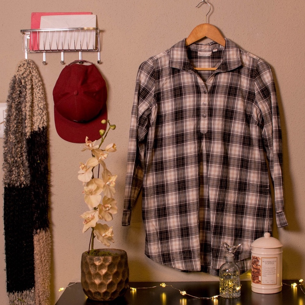 Plaid Collared Tunic