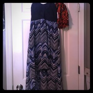 Navy Chevron Pattern No Boundaries HiLo Dress