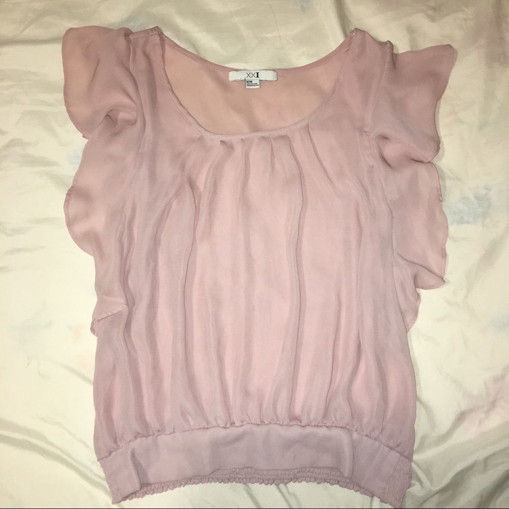 Forever 21 Pink Blouse Short Sleeve