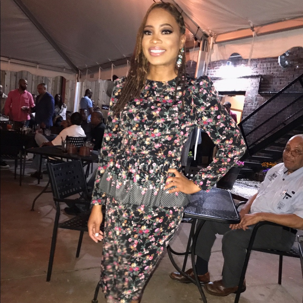 Vintage Floral Peplum Dress