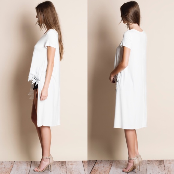 High Low Crochet Hem Maxi Top - Picture 2 of 3