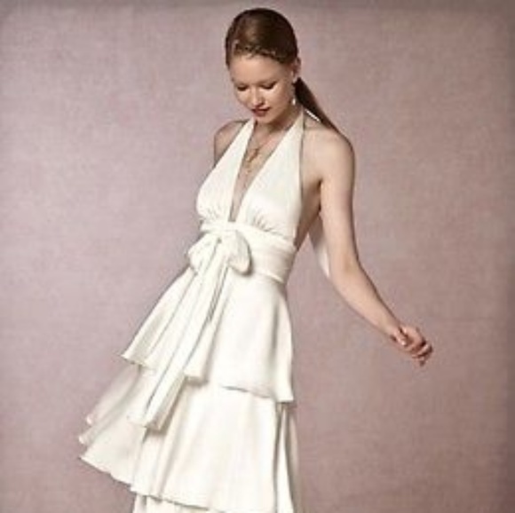 Anthropologie BLHDN Dresses & Skirts - BHLDN Jill Stuart Ivory Satin Halter Wedding Dress
