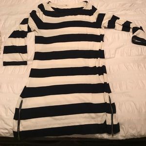 JCrew dress - blue white striped - Lg