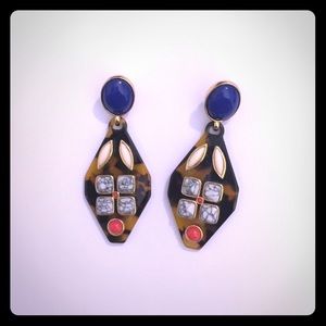 J. Crew tortoise & stone earrings