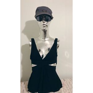 Black cutout blouse