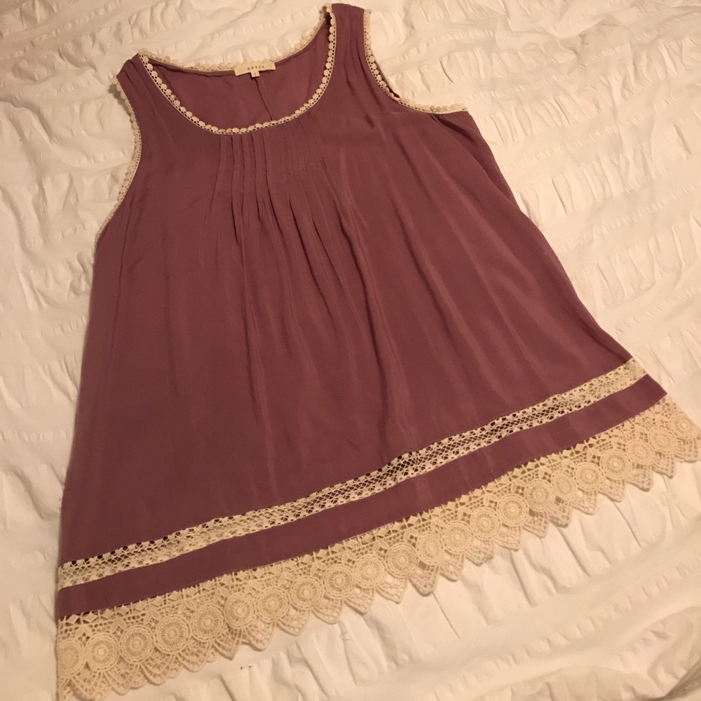Purple crochet flowy tank
