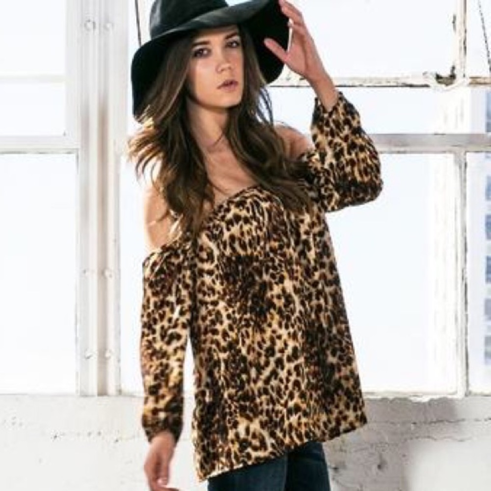 Animal print off shoulder top