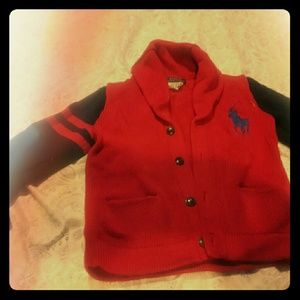 boys red and.blue ralph lauren sweater 4t