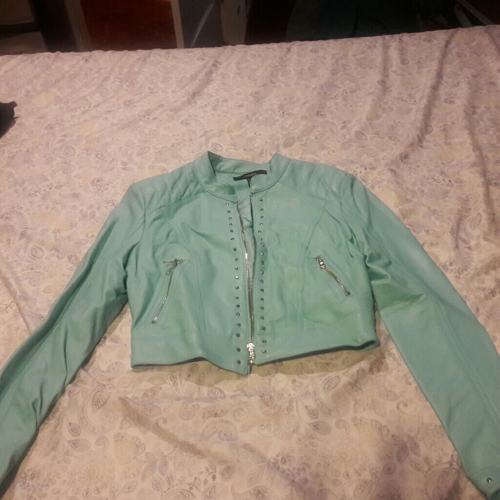forever 21 light turquoise jacket