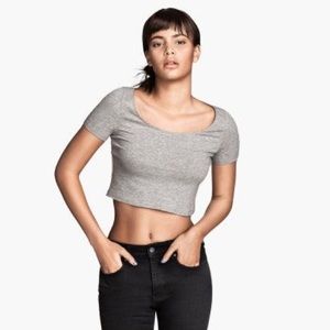 Grey Crop Top