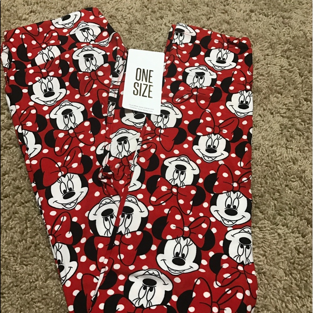 Lularoe OS Disney Minnie Red & White Leggings NWT