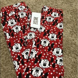 Lularoe OS Disney Minnie Red & White Leggings NWT