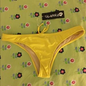 Yellow Calavera hipster bathing suit bottom