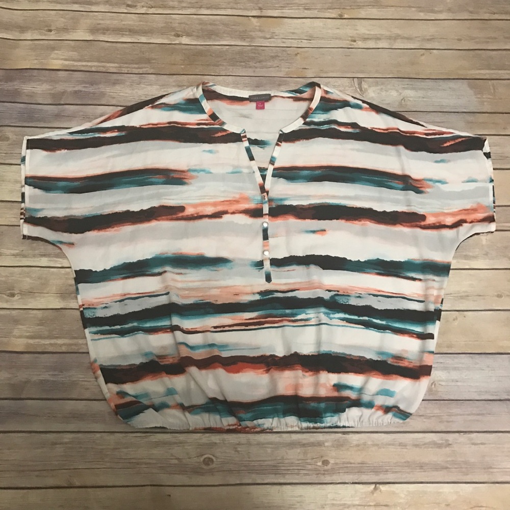 Vince Camuto Large White Water color Blouse