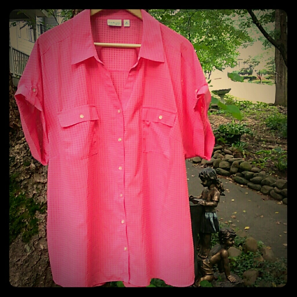 Kim Rogers Womens Button Down Blouse