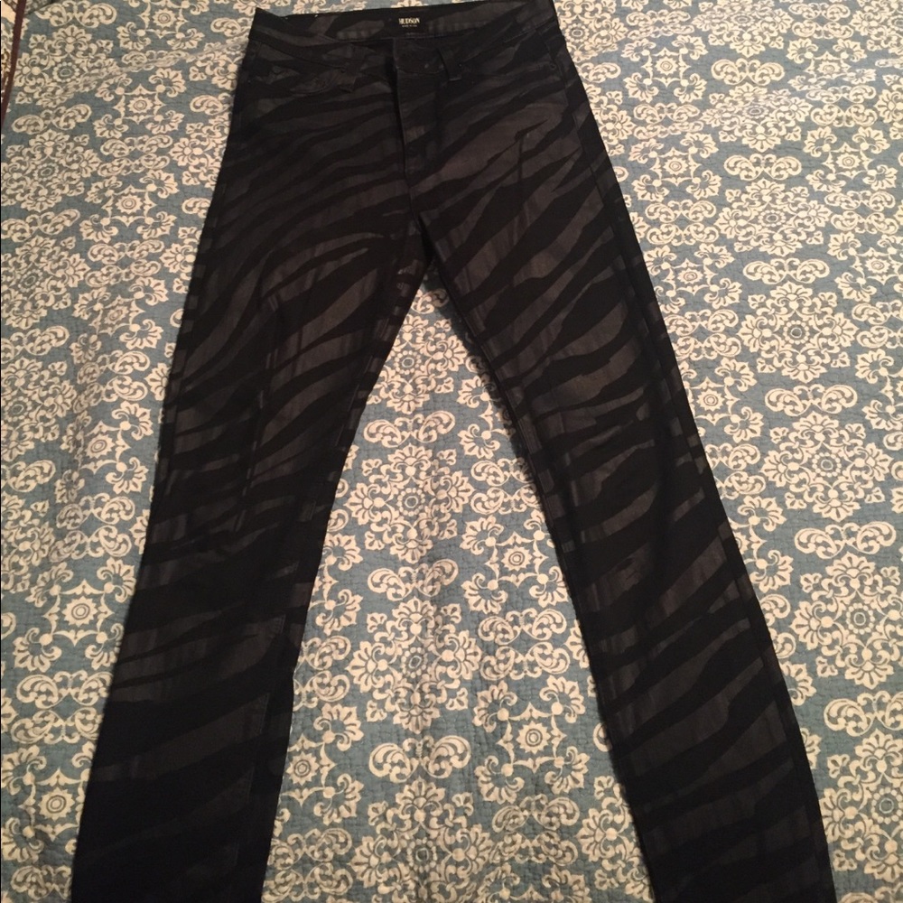 Hudson black zebra animal print jean