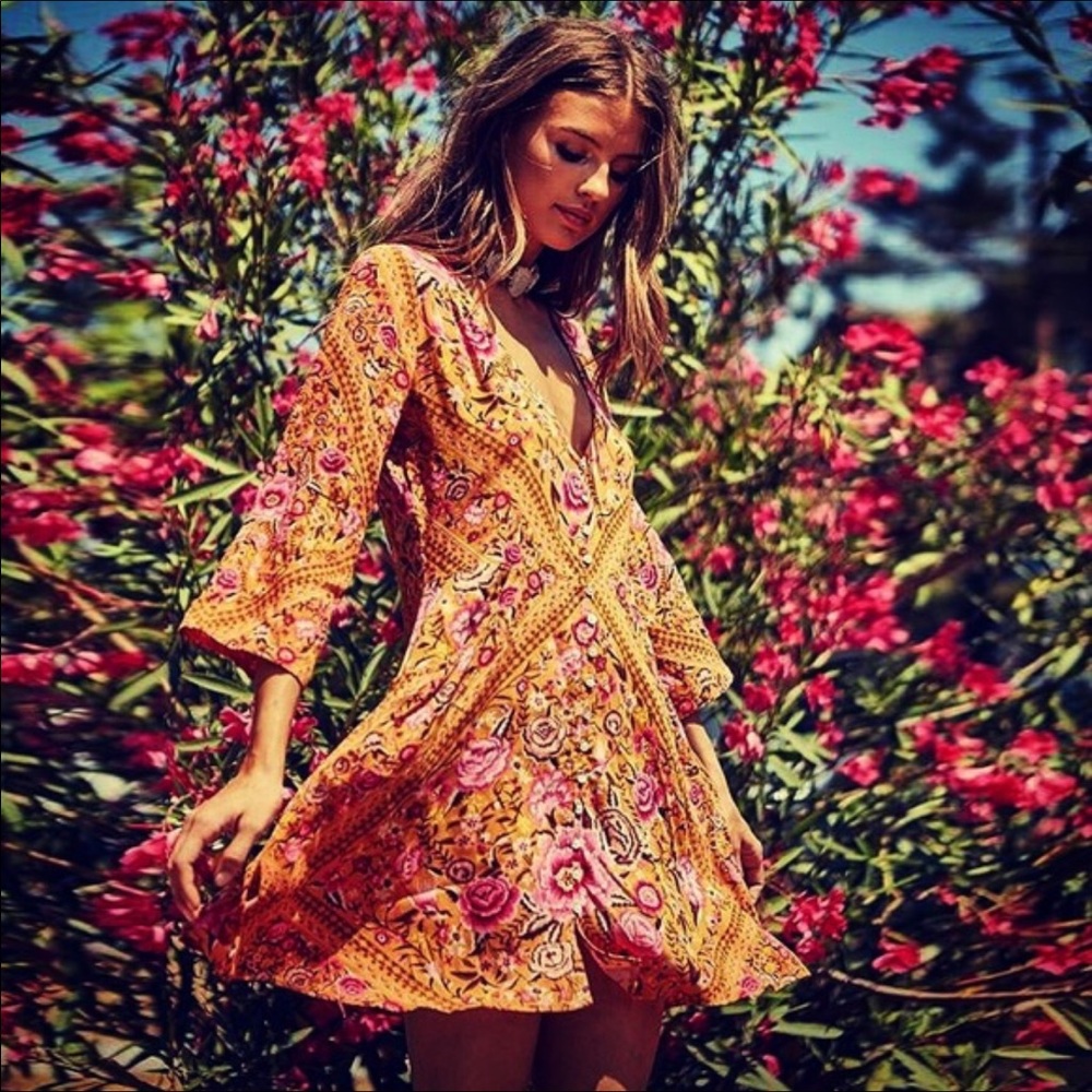 ISO Spell & Gypsy Babushka Mini Dress in Amber