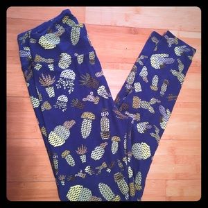 EUC lularoe cactus leggings OS