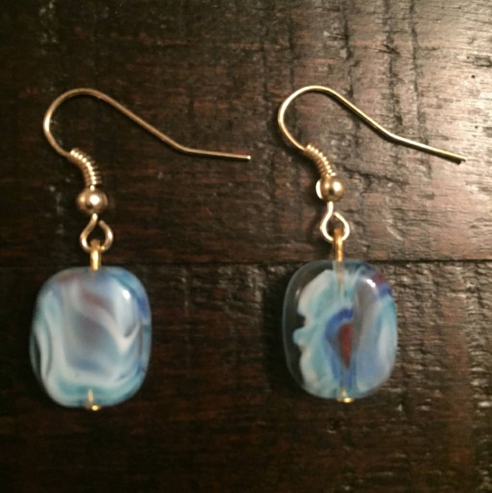 Blue earrings - NWOT - Handmade