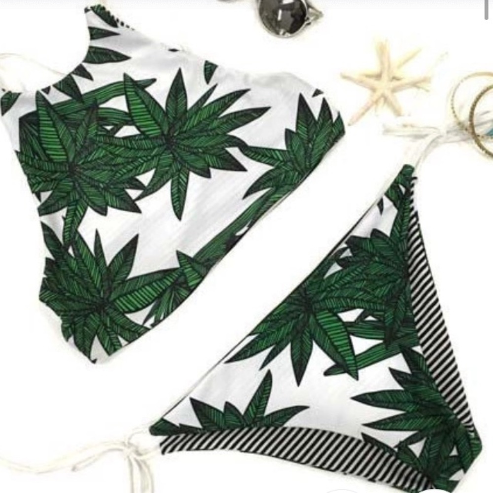 Reversible Mary Jane Stripe High Neck Bikini - Picture 2 of 3