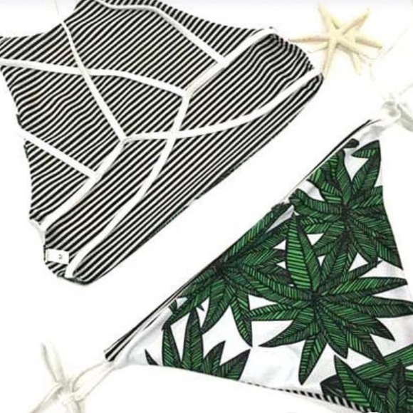 Reversible Mary Jane Stripe High Neck Bikini - Picture 3 of 3