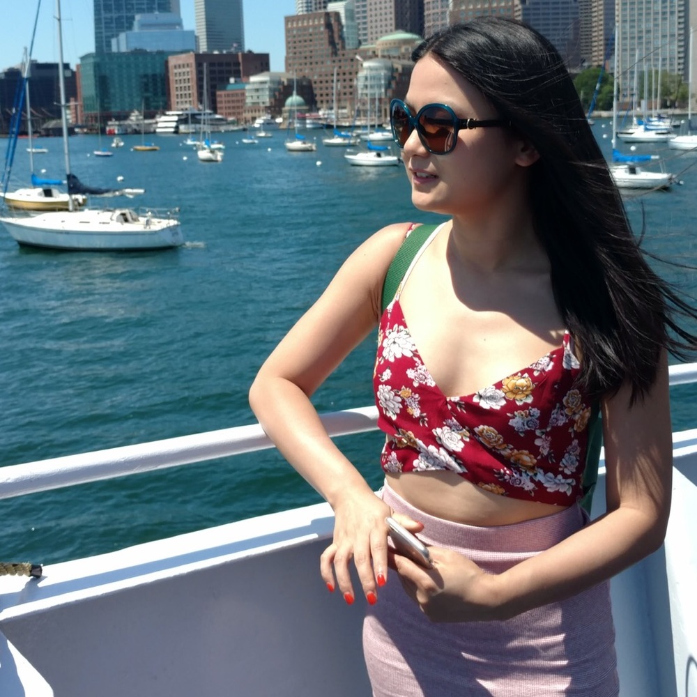 Forever 21 wine red floral wrap crop top