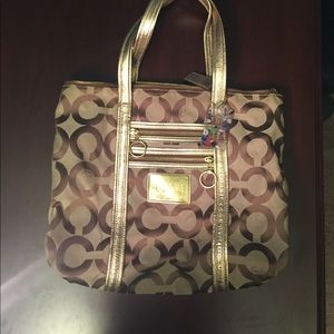 Authentic Coach POPPY POP Glam Signature Lg Tote