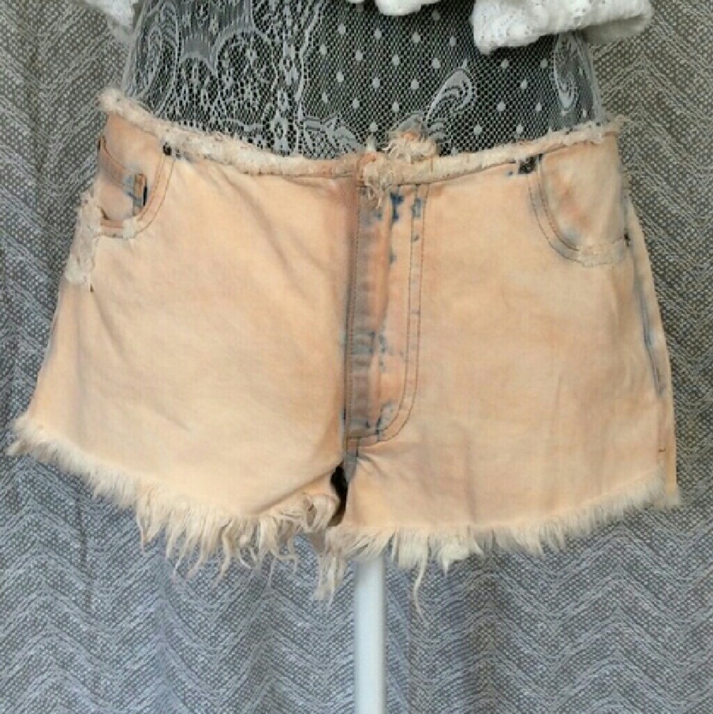 Free people destroyed denim shorts