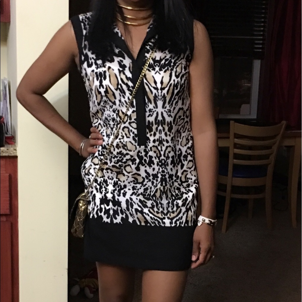 Bebe shift dress, xs animal print