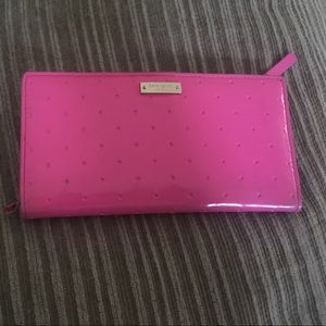 Kate spade hot pink gold wallet