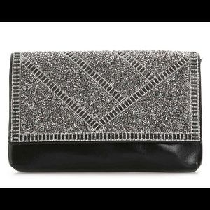 Pewter & Black Evening Clutch Handbag