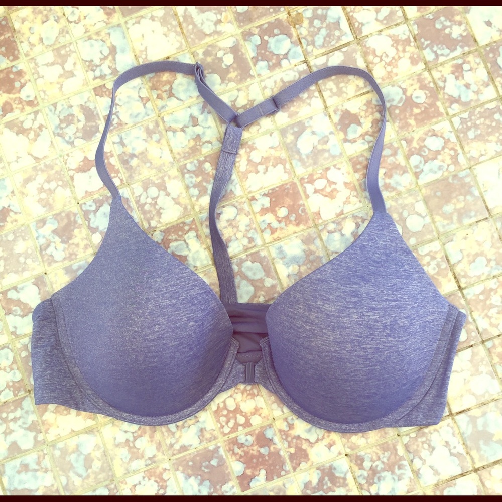Victoria's Secret Racerback Semi Demi Blue Bra