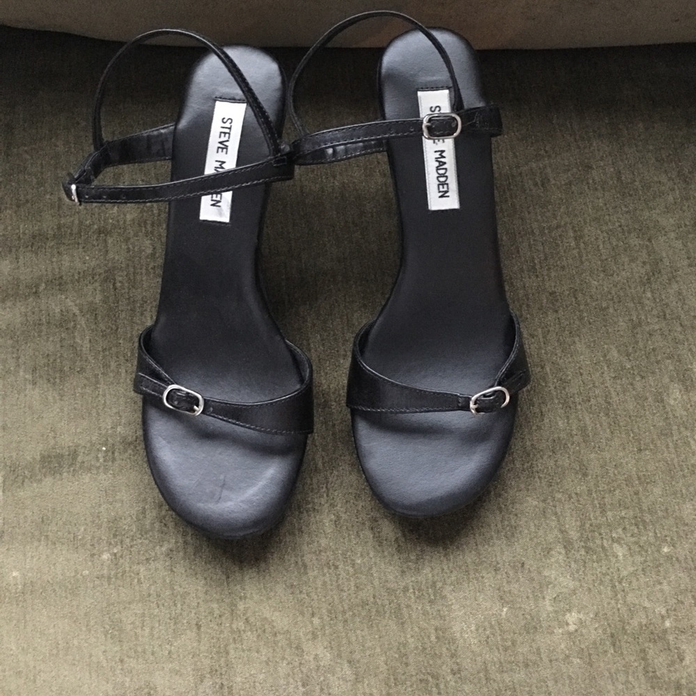 Steve Madden Black Strappy Heels