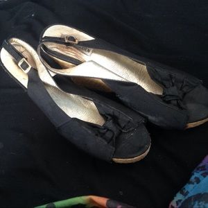 Worn Steve Madden Black Wedges