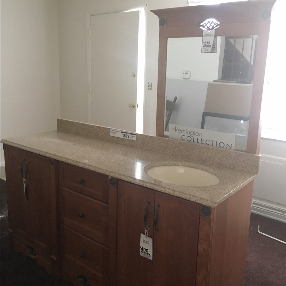 Wooden vanity single sink top