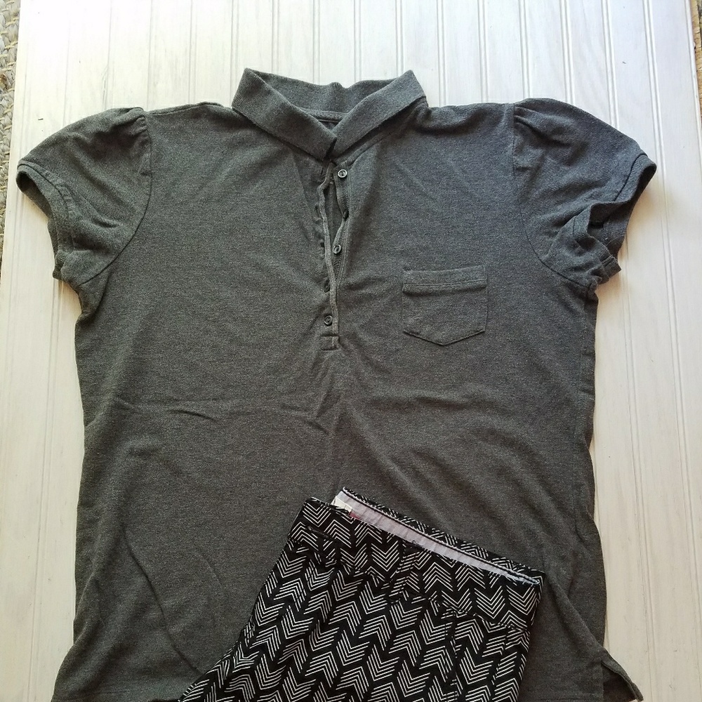 Faded Glory gray "girly" polo