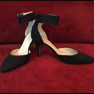 Black Lace Ankle Strap Heels