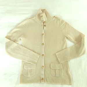 Cream wool and cashmere cardigan