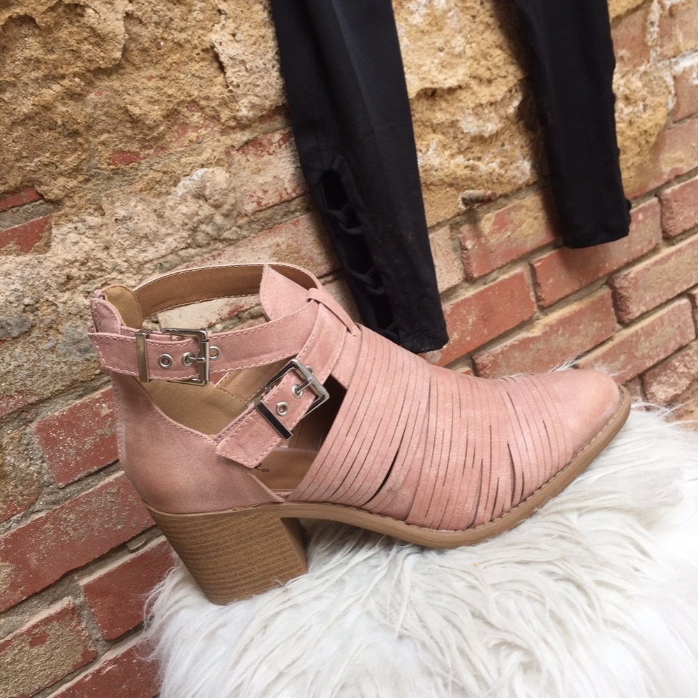 Blush buckle booties brand new in box