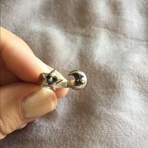 Bendable star and moon ring