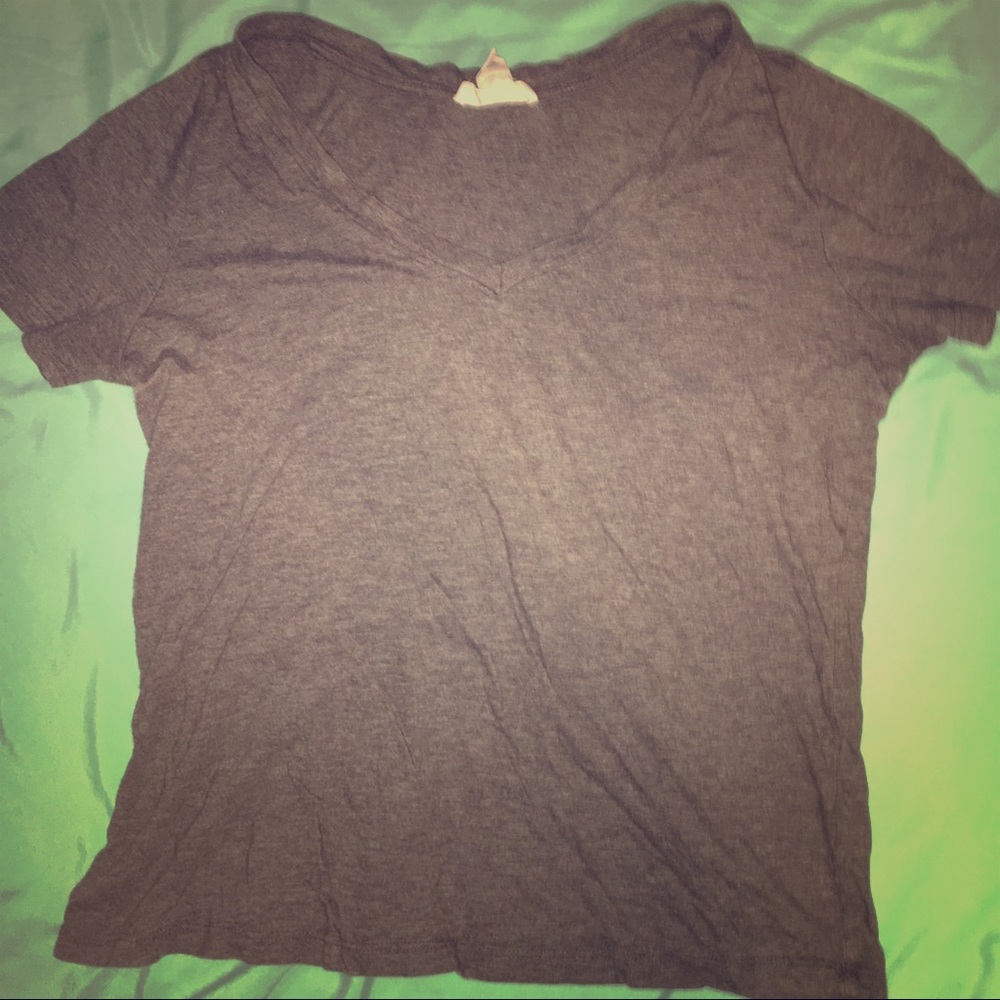 Plain grey v neck t-shirt