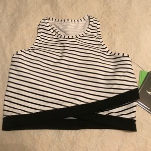 Glider Apparel black and white stripe Sports Bra